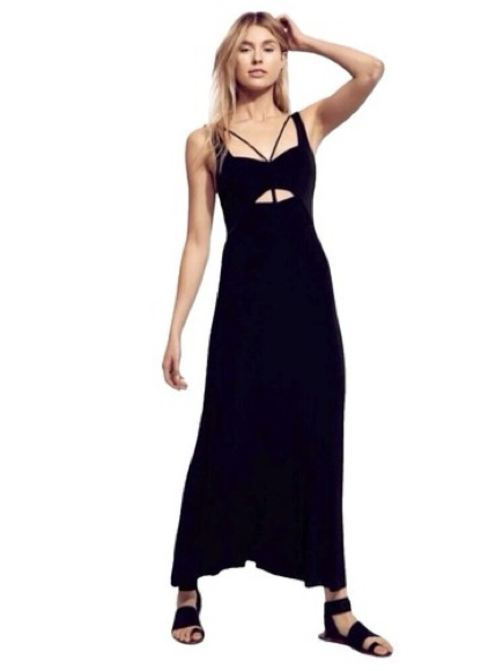 Free People Hypnotized Knit Strappy Maxi Dress Size Large